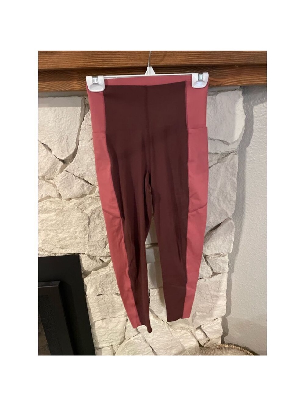 Sweaty Betty Two-Tone High-Waist Leggings in Dusty Rose & Deep Wine